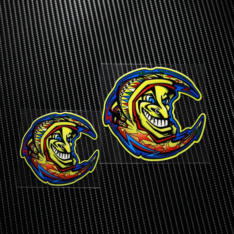 № TL008 MOTO GP SKB VR 46 # smile moon Светоотражающие стикеры для мотоциклов гоночные наклейки