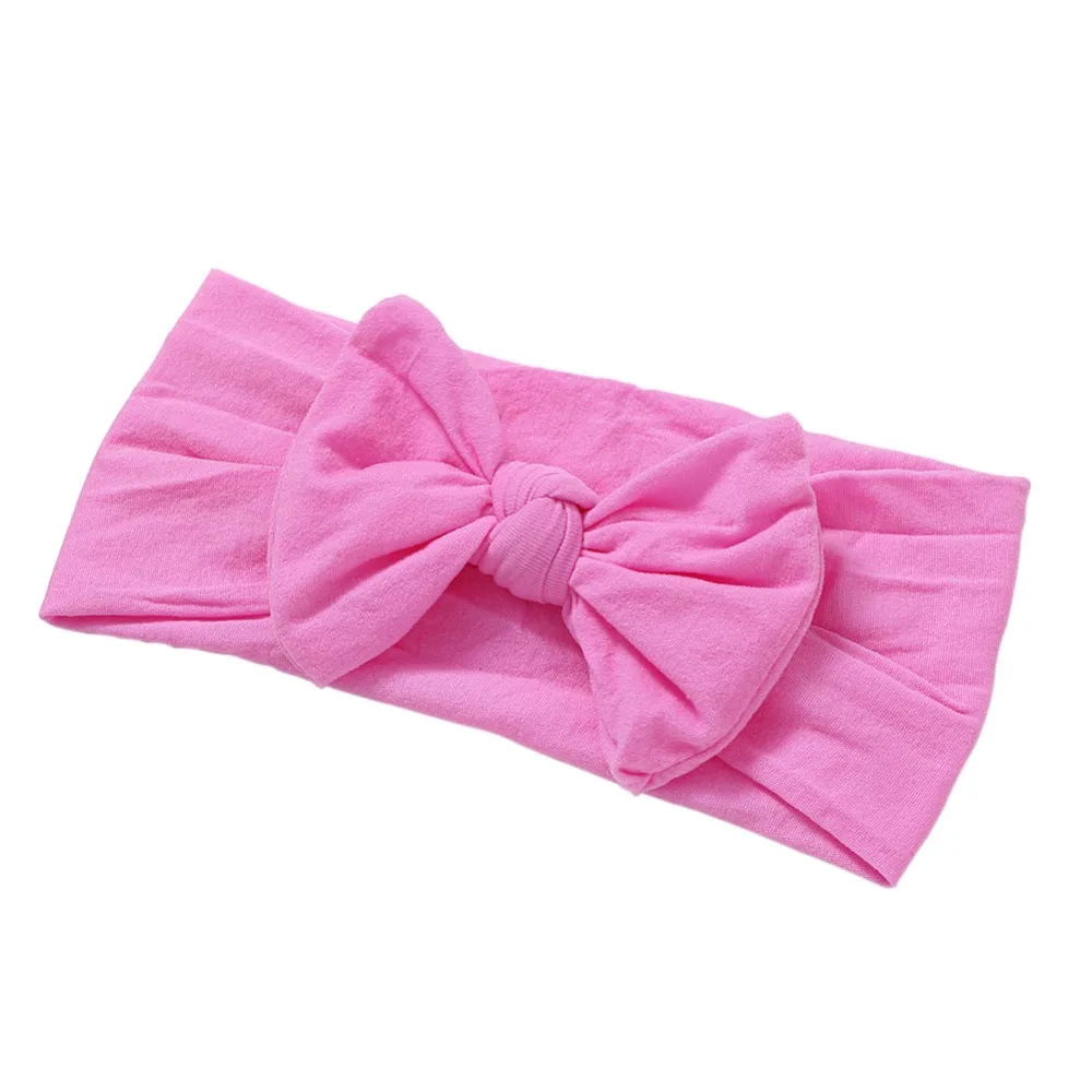 15pcs/lot Soft Topknot Bows Baby Headband Nylon Girl Hair Bands One Size Fits All Infant Accessories 15 Colors JFNY088 | Детская одежда