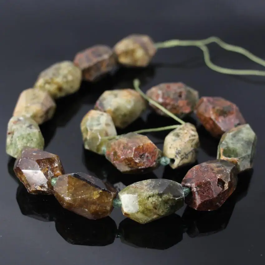 15 5 &quot/прядь натуральных демантоидных граненых бусин с подвеской в виде