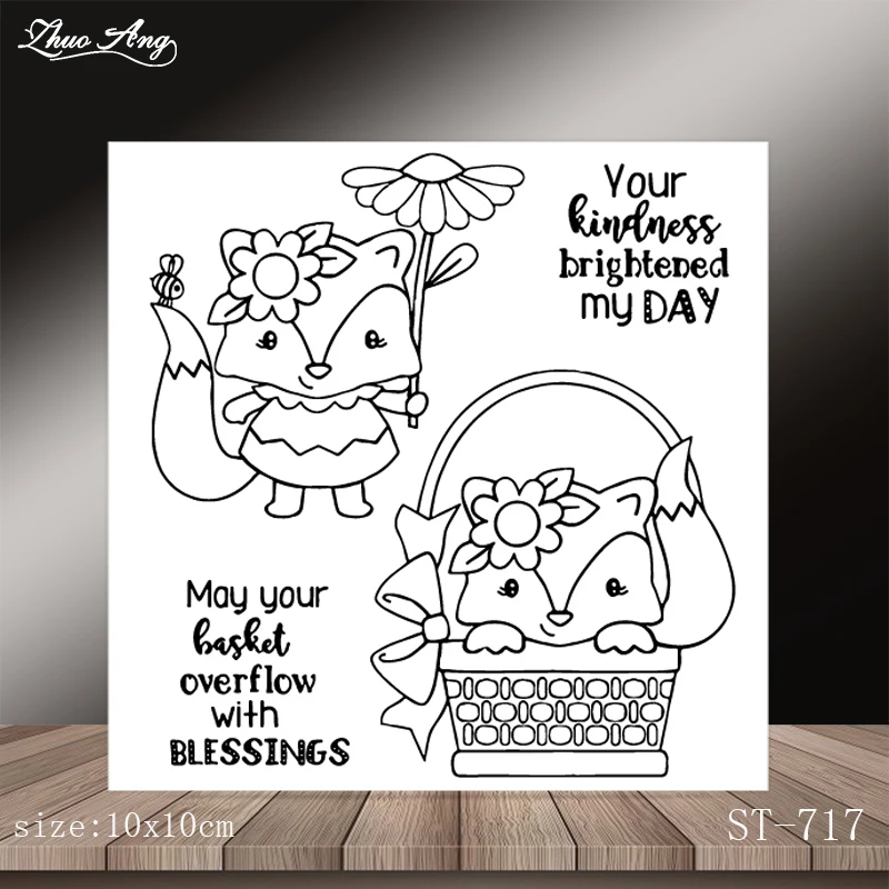 

New foreign fox design transparent seal / sealed DIY scrapbook / photo album decoration card making transparent seal / seamless