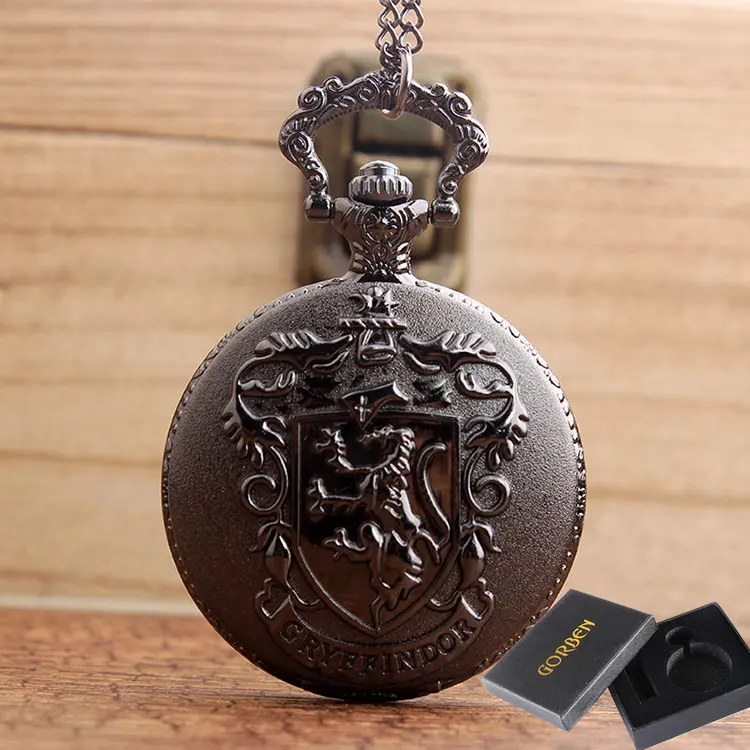 Black with box Винтажные Уникальные кварцевые карманные часы с резьбой в античном стиле стимпанк Мужские Женские часы с ожерельем и длинной цепочкой Reloj de bolsillo - Цвет: Black with box