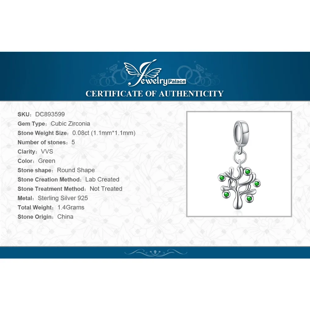 

JewelryPalace Life of Tree 925 Sterling Silver Beads Charms Silver 925 Original For Bracelet Silver 925 original Jewelry Making