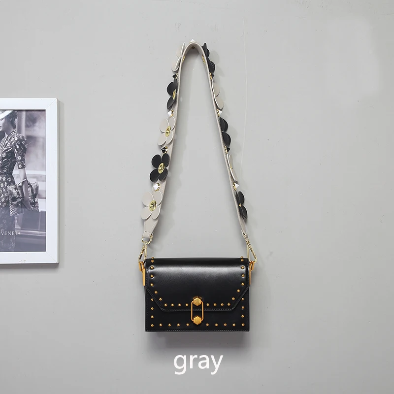 Натуральная кожа, цветной цветок, сменная сумка через плечо, ремешки из искусственной кожи, кошелек, ручки для сумок, Аксессуары для ремней на сумку 438