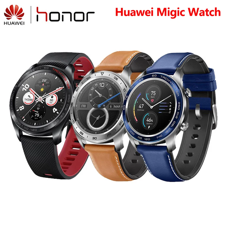 Original Huawei Honor Magic Smart Watch NFC Heart Rate Fitness Tracker Sleep Run Swimming Mountain GPS 1.2" AMOLED Smartwatch |