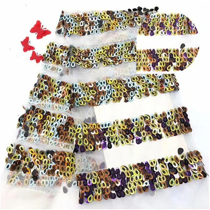 Multicolor 2019 New style French net lace fabric 3D sequins big African tulle mesh high quality african | Дом и сад
