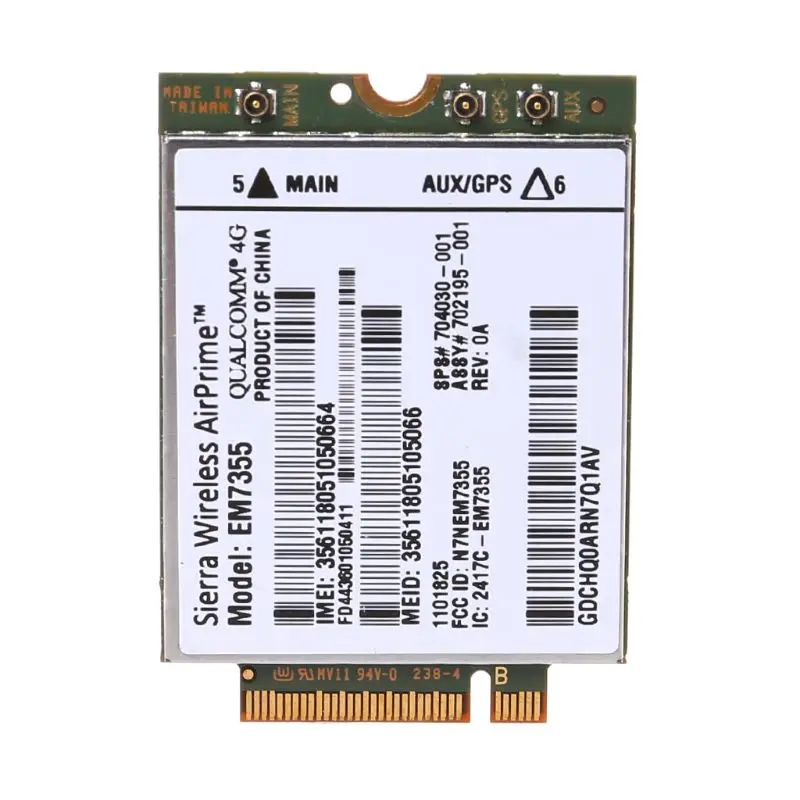

1Pc WWAN Card Wireless WIFI Sierra For HP LT4111 EM7355 Gobi5000 4G LTE Modual NGFF M.2 HSPA WCDMA High Speed