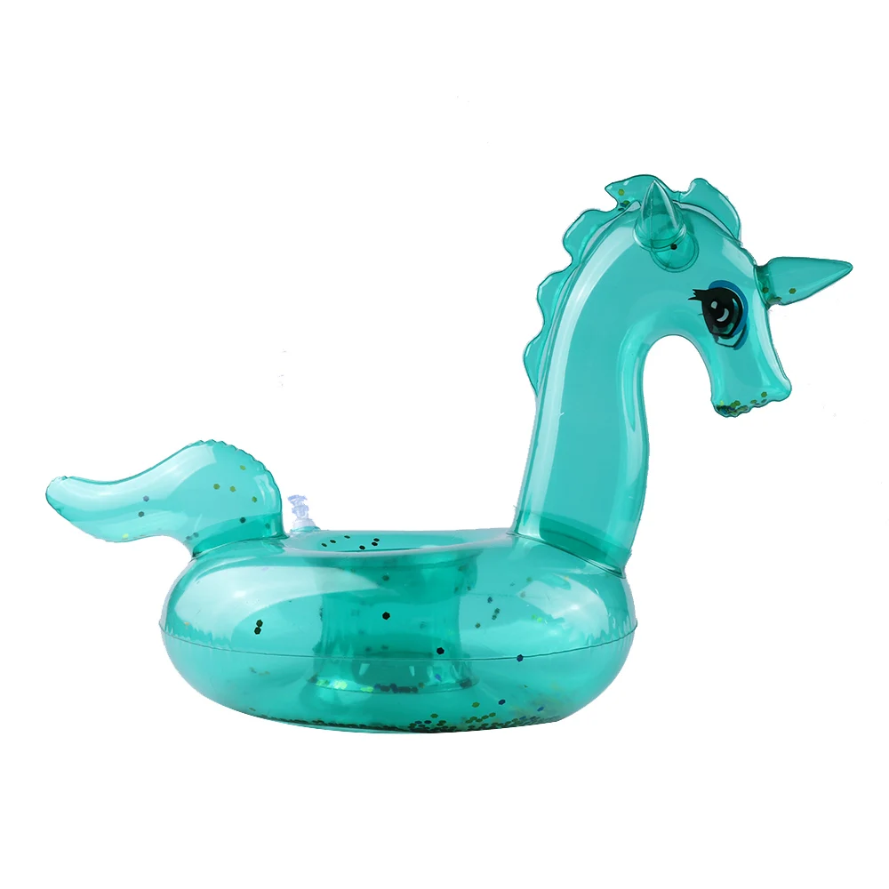 green unicorn Розовый поплавок для бассейна фламинго, держатель для напитков, надувной плавающий плавательный бассейн ming, летние пляжные вечерние стаканчики для плавания для девочек - Цвет: green unicorn