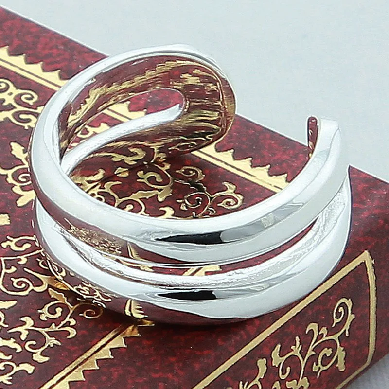 925 Jewelry Silver Plated Simple Open Rings For Women Men Fashion Ring | Украшения и аксессуары