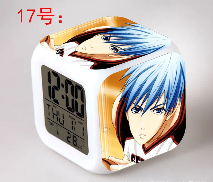 Японские Аниме куроко Нет Баскетбол LED 7 цветов вспышка цифровой будильник часы