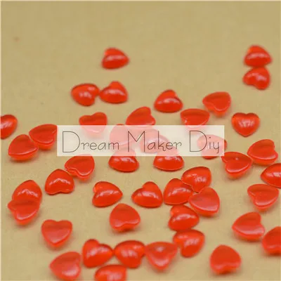 Jelly Red 4 мм/6 мм/8 мм DIY Подвеска Аксессуары для ювелирных изделий кабошон купола Круглые Капли в форме сердца прозрачные бусины с клеем - Цвет: Jelly Red