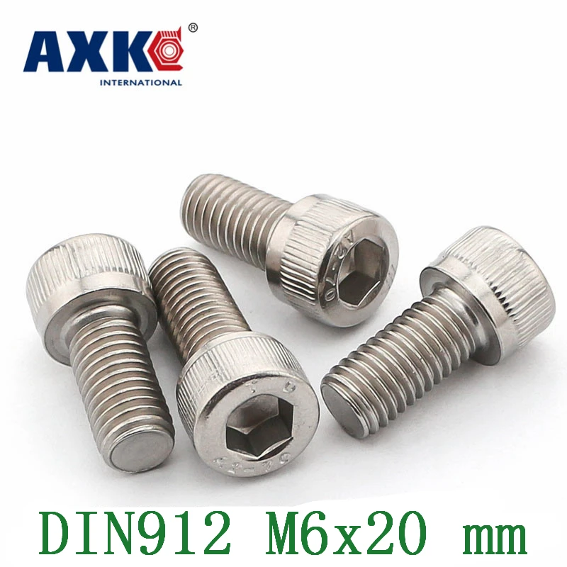 Free Shipping 30pcs/lot Metric Thread Din912 M6x20 Mm M6*20 304 Stainless Steel Hex Socket Head Cap Screw Bolts | Обустройство дома