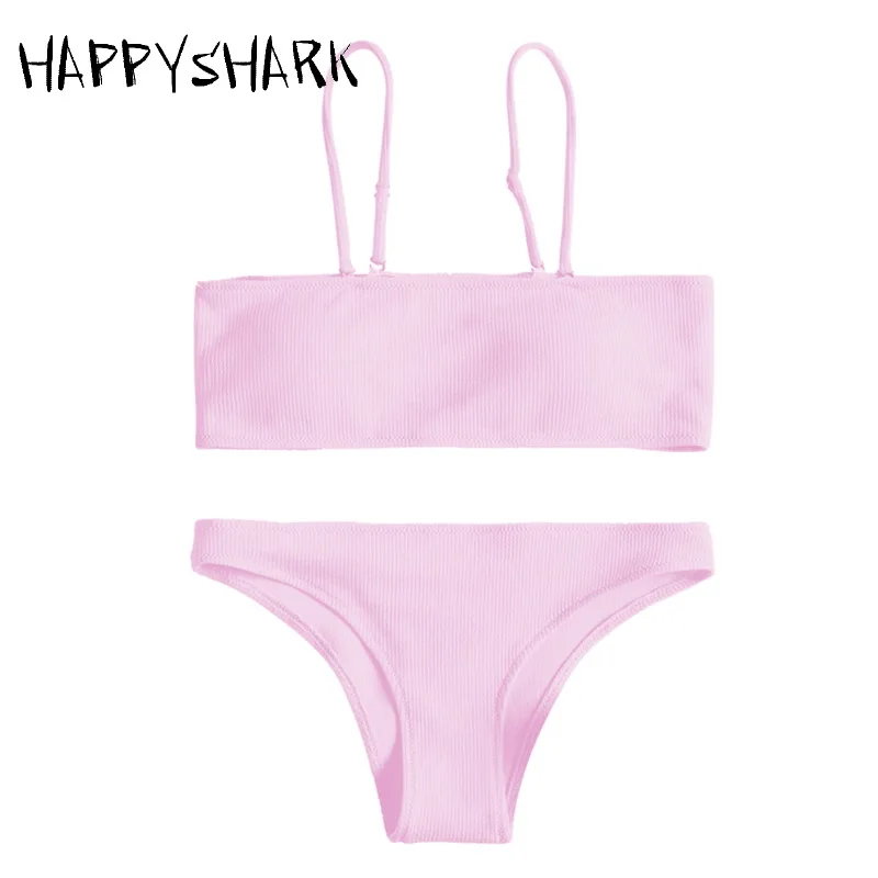 HAPPYSHARK новинка 2018 года бикини бандо женский купальник из ткани в полоску