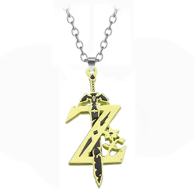 N400 RJ, новая легенда, логотип Zelda, ожерелье, подвески, меч Z, треугольник, дыхание дикой совы, Triforce Shield, автомобильный брелок, мужские ювелирные изделия - Окраска металла: N400
