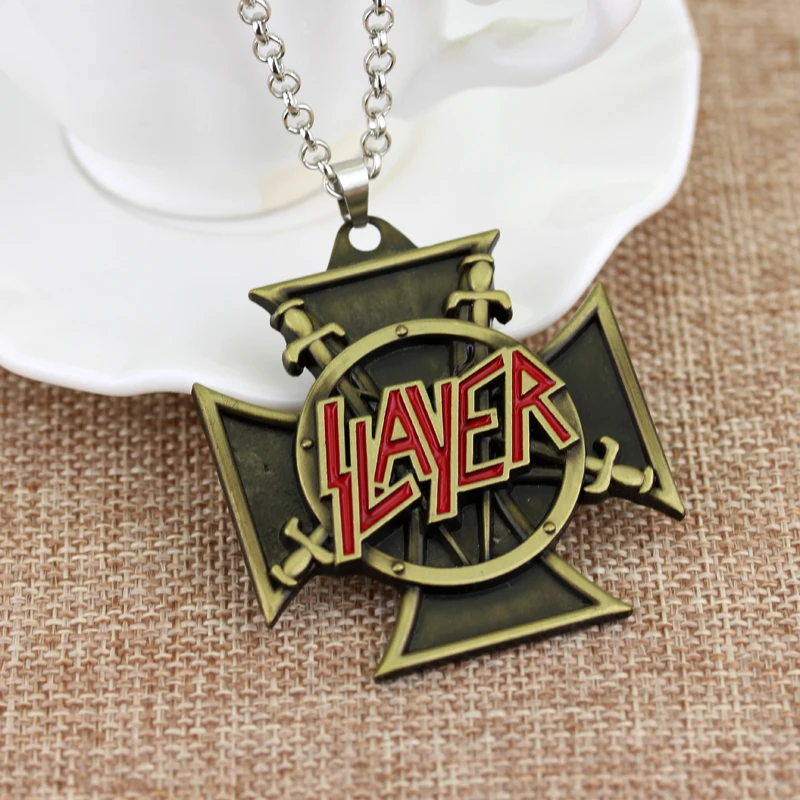 American Speed Metal Band SLAYER Necklace Killer Thrash Rock Chain Trendy Antique Bronze For Men and Women | Украшения и