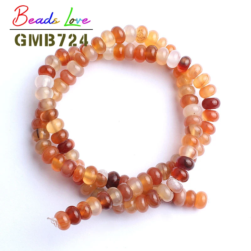 Бусины Из Натурального Камня Красный сердолик бусинки из камня Рондель черный