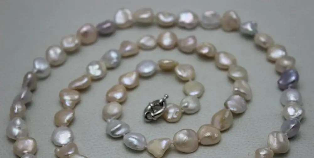 Многоцветный Пресной Воды жемчужное ожерелье в стиле барокко 11x11 мм 33.5 INCH