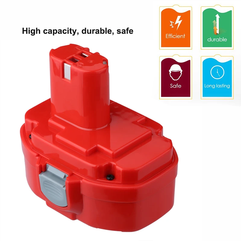 Аккумуляторная батарея FLOUREON 18 в 3000 мАч Ni MH Red для MAKITA SC190DWDE 4334D 5026DA 5026DB 5026DWA 5026DWB