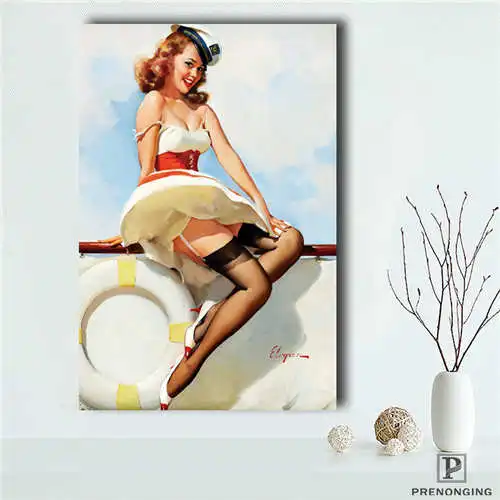 Персонализированные булавки вверх девушки (2) Печатный постер ткань стены