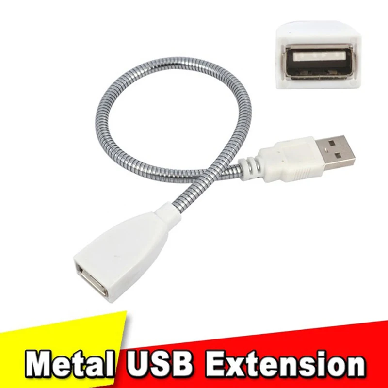 Гибкий USB кабель питания белый 30 см с углом обзора 360 градусов металлический