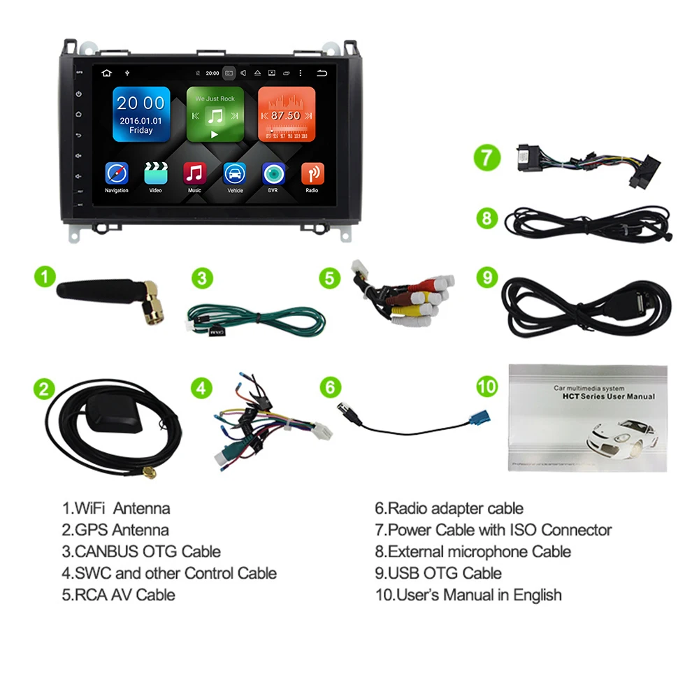 Автомобильный DVD-плеер Eunavi 2 Din Android 9 0 8 ядер для Benz Sprinter Vito W169 W245 W469 W639 B200 радио GPS Wi-Fi
