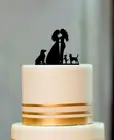 Г-н и г-жа Свадебный торт Топпер, собака торт Топпер, свадебный торт в стиле 