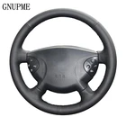 GNUPME искусственной кожи рука сшитый черный чехол рулевого колеса автомобиля для Mercedes Benz W210 E240 E63 E320 E280 2002-2008