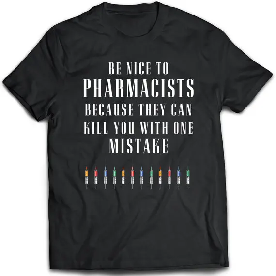 Модные футболки Летние прямые 100% хлопок Короткие Для мужчин быть приятно pharmacist