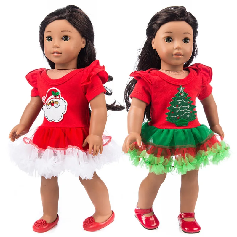 

18" girl Doll new years Dress for baby doll Christmas Sequin Dress for doll accessories