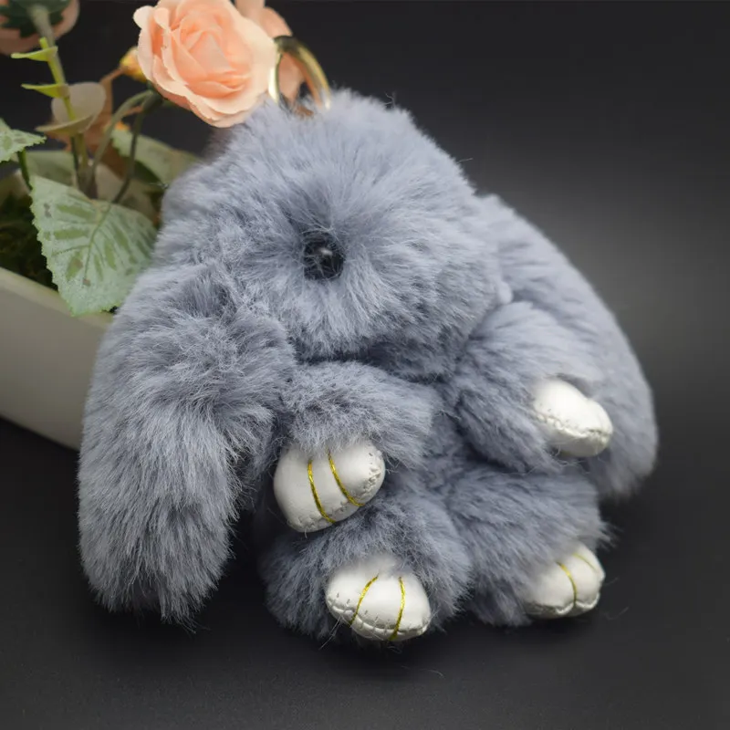 Мини-брелок с помпоном из искусственного меха кролика 13 см сумка Банни подвеской