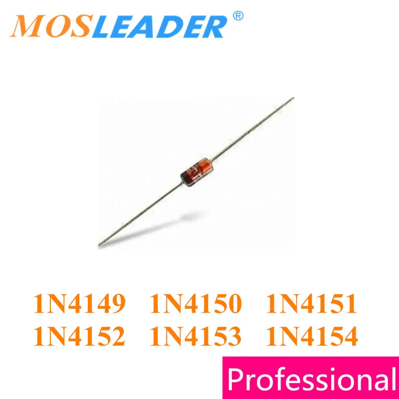 Mosleader 1000 шт. DO35 1N4149 1N4150 1N4151 1N4152 1N4153 1N4154, сделано в китае