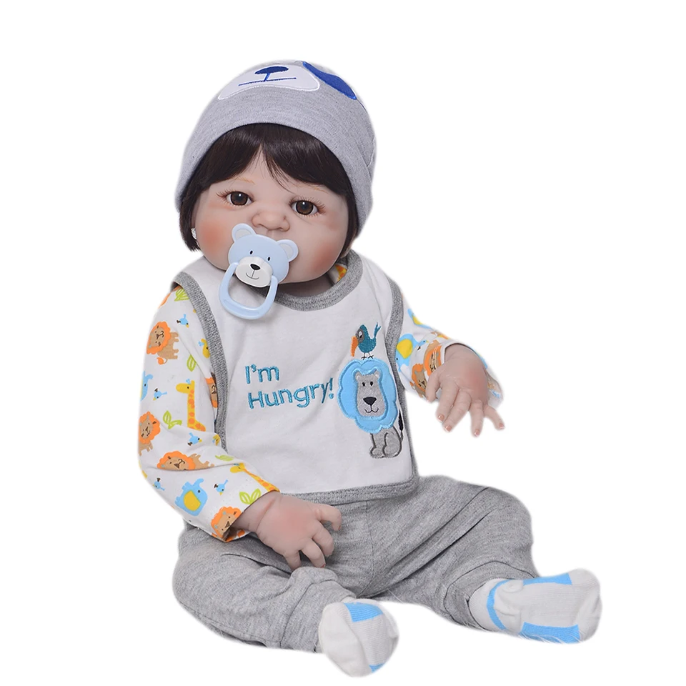 23 дюйма Boneca bebes reborn boy силиконовые виниловые куклы для новорожденных 57 см