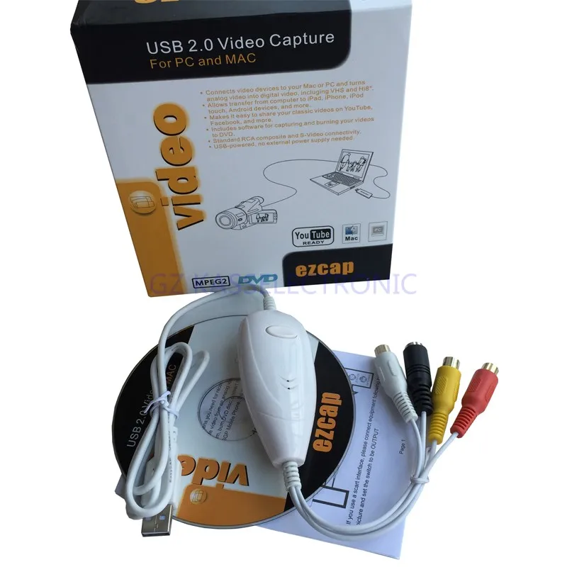 2017 new Hi8 VHS adapter converter capture video from DVD Camcorder TV for Windows 7 8 10 MAC os Free shipping |