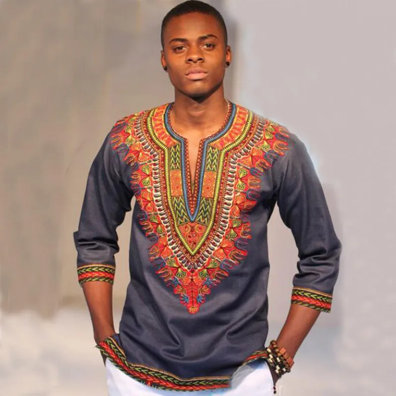 

African Shirts Dashiki Design Africa Clothes For Men Traditional Ethnic Vintage Bohemian Spring Summer Shirt Embroidery Clothing