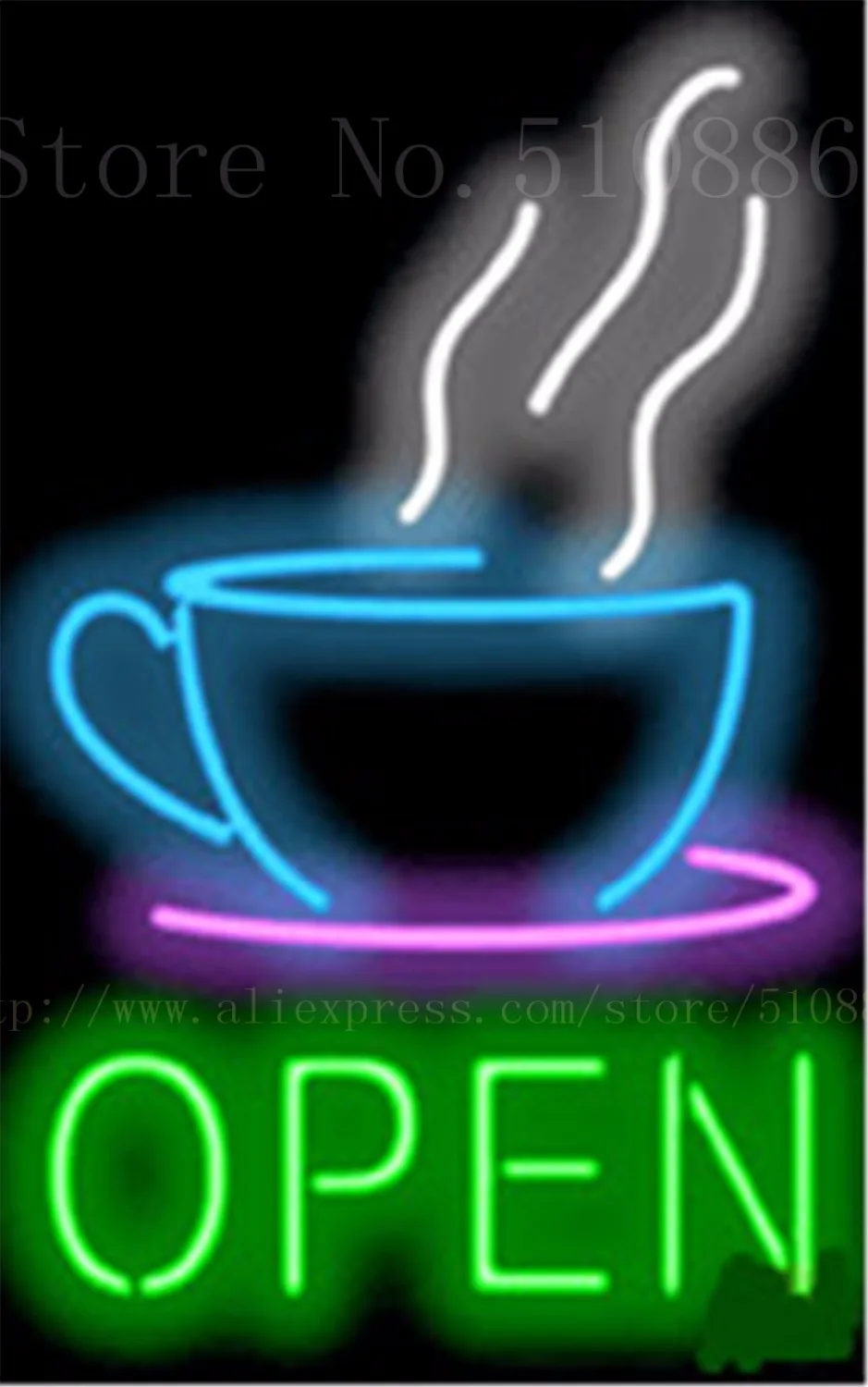 

Пользовательские неоновые вывески для кофейных чашек, открытый большой настоящий стеклянный трубчатый светильник, лампа, декоративный бар...