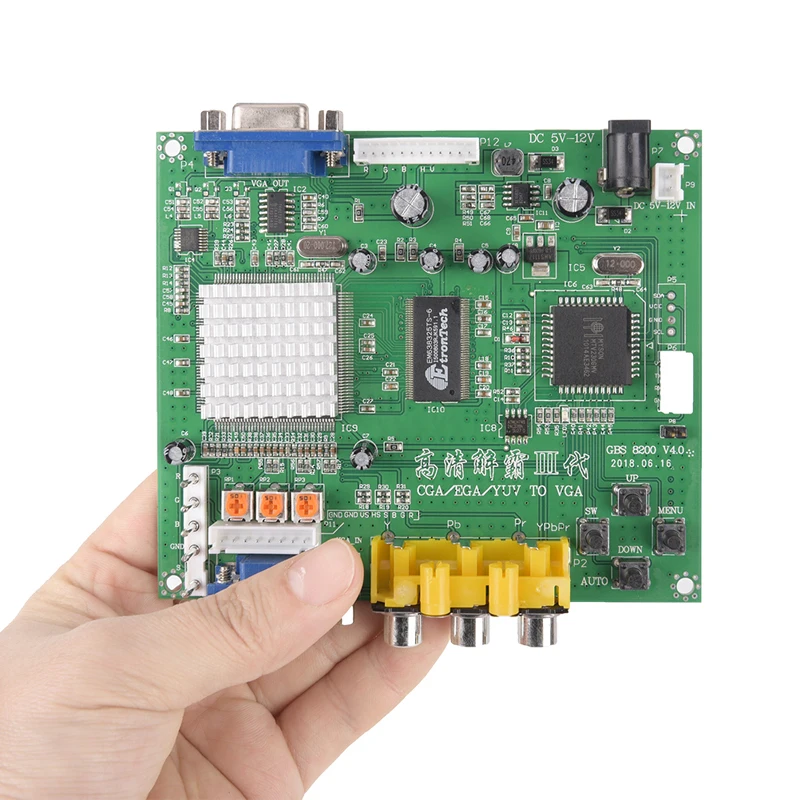 Плата видеопреобразователя HD9800/GBS8200 для аркадных игр RGB/CGA/EGA/YUV в VGA HD зеленая плата