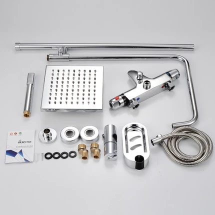 Набор для душа ванной комнаты латунный хромированный настенный смеситель