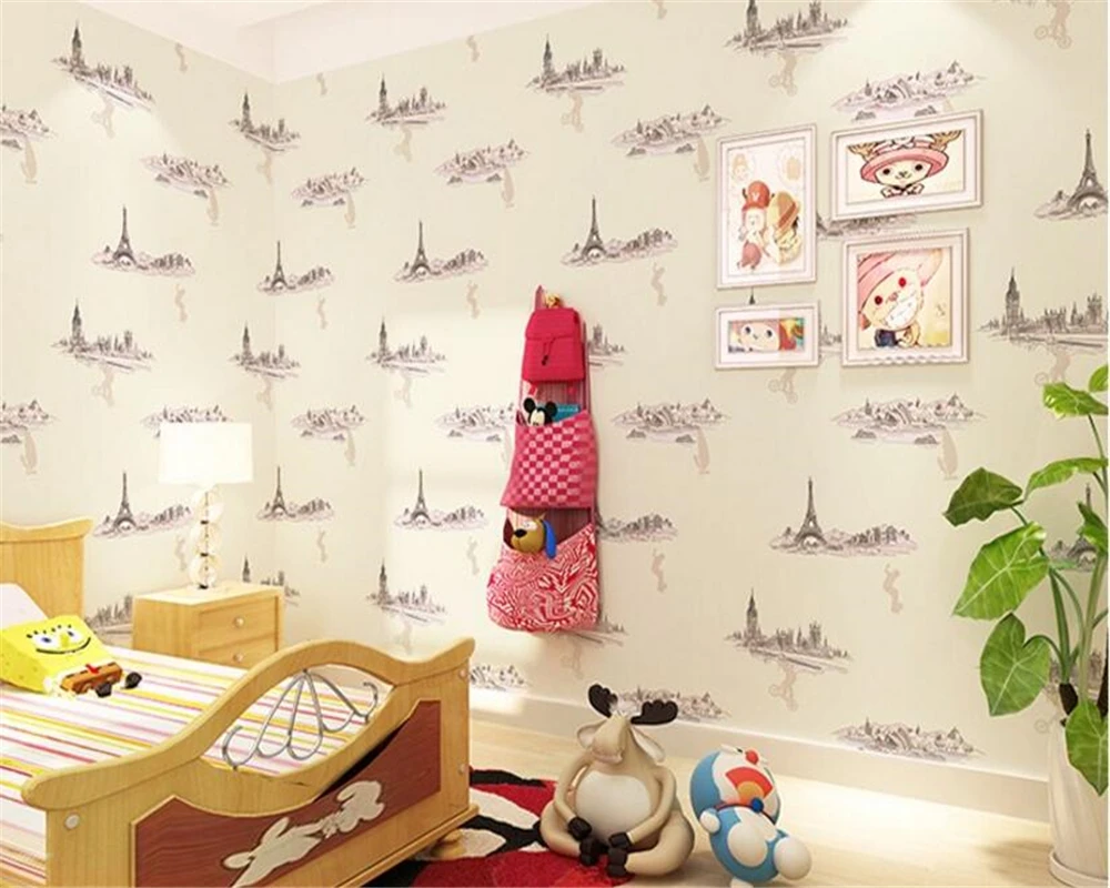 beibehang Kids stereo wallpaper personality fashion boy girl room bedroom green background wall papers home decor papier peint |