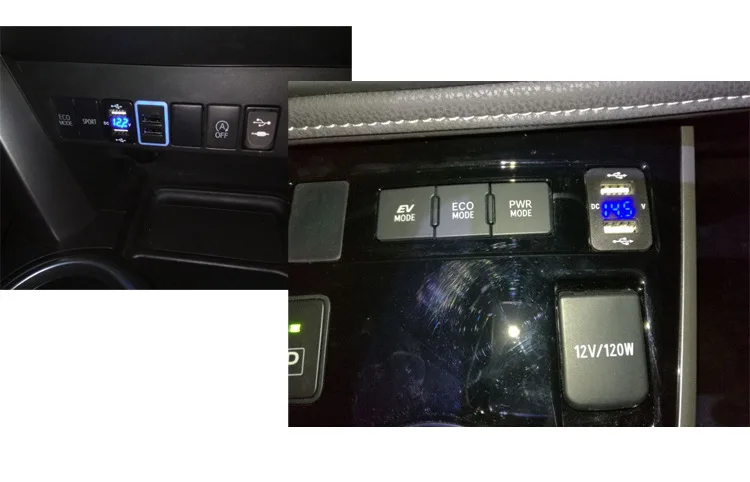 CARCHET светодиодный двойной USB порт автомобильное зарядное устройство адаптер с Вольтметр для автомобиля мотоциклы лодка для Toyota Corolla Lewin USB зарядное устройство