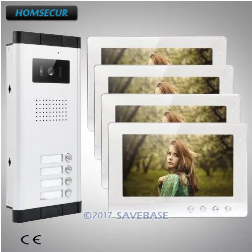 HOMSECUR 10 1 &quotКвартира видео и аудио домофона с одной кнопкой разблокировки для