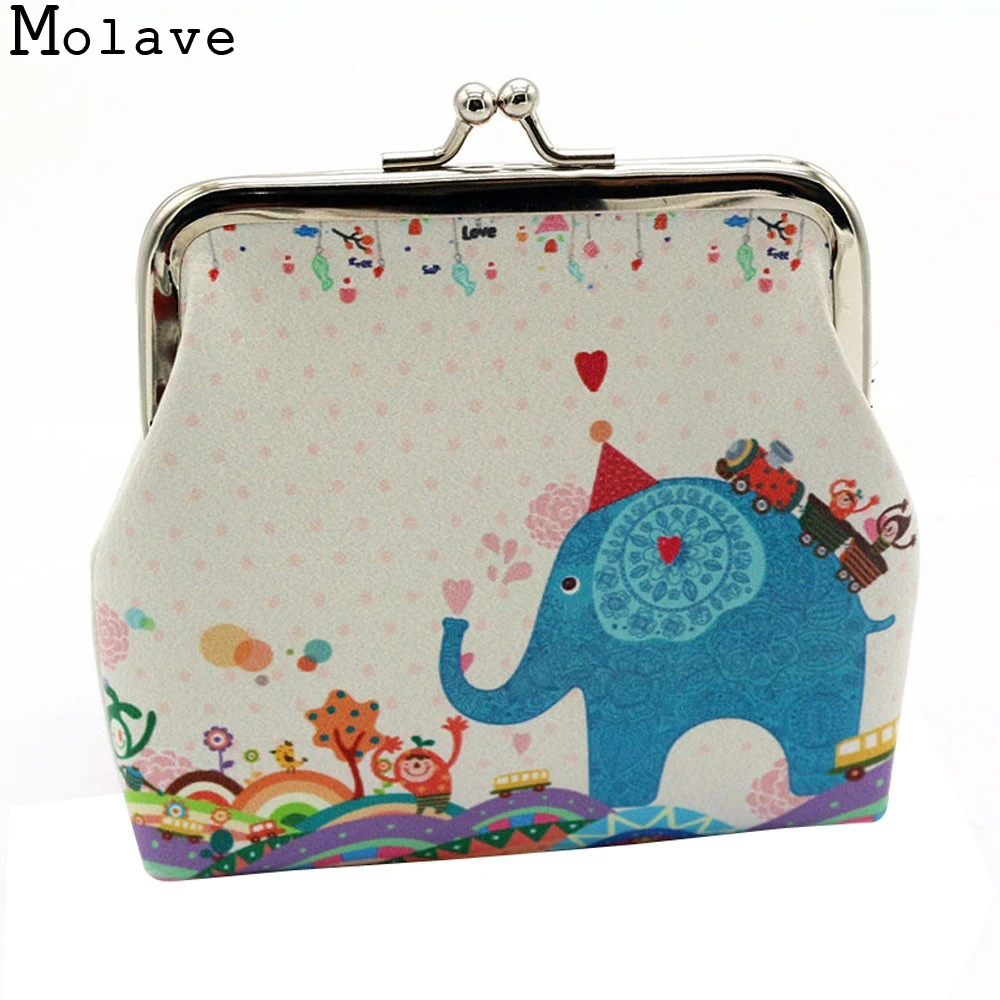 MOLAVE 2017 Женский винтажный Borsa Della Moneta Del Gufo/Elefante Animale Stampato Cuoio di demazione Piccolo Borse Hasp oct30|borsa