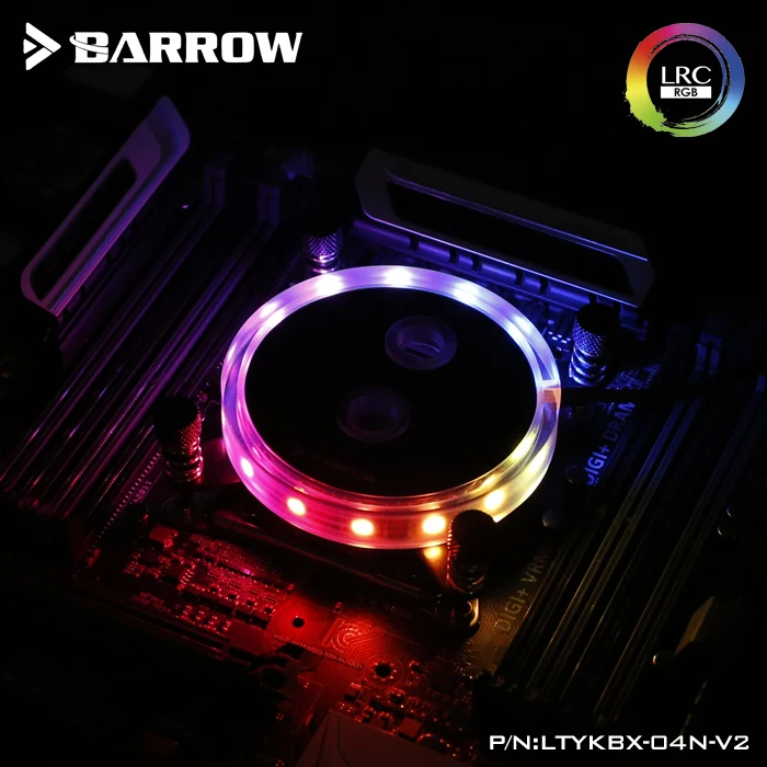 

Barrow LTYKBX-04N-V2, For Intel LgaX99/X299 CPU Water Blocks, LRC RGB v2 Acrylic Microcutting Microwaterway Water Cooling Block