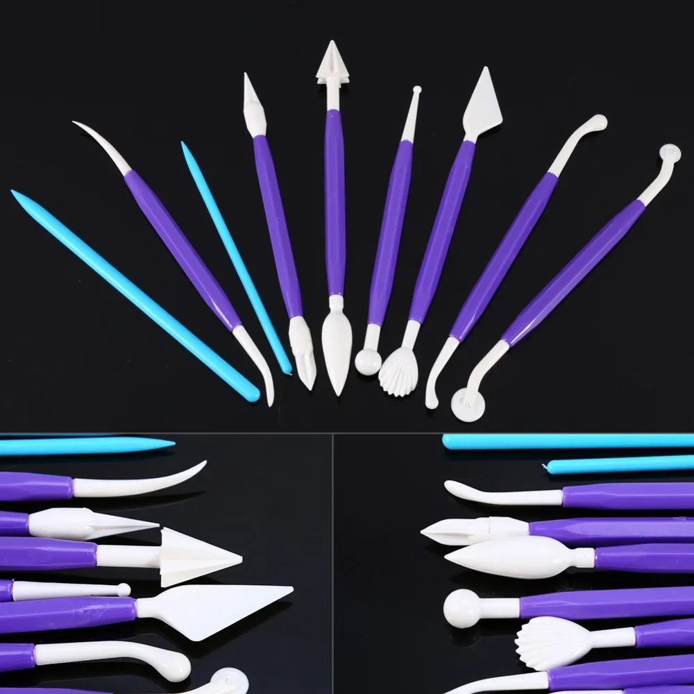 W 9 шт DIY Двойные головки Керамика Глина скульптура резьба инструменты дома