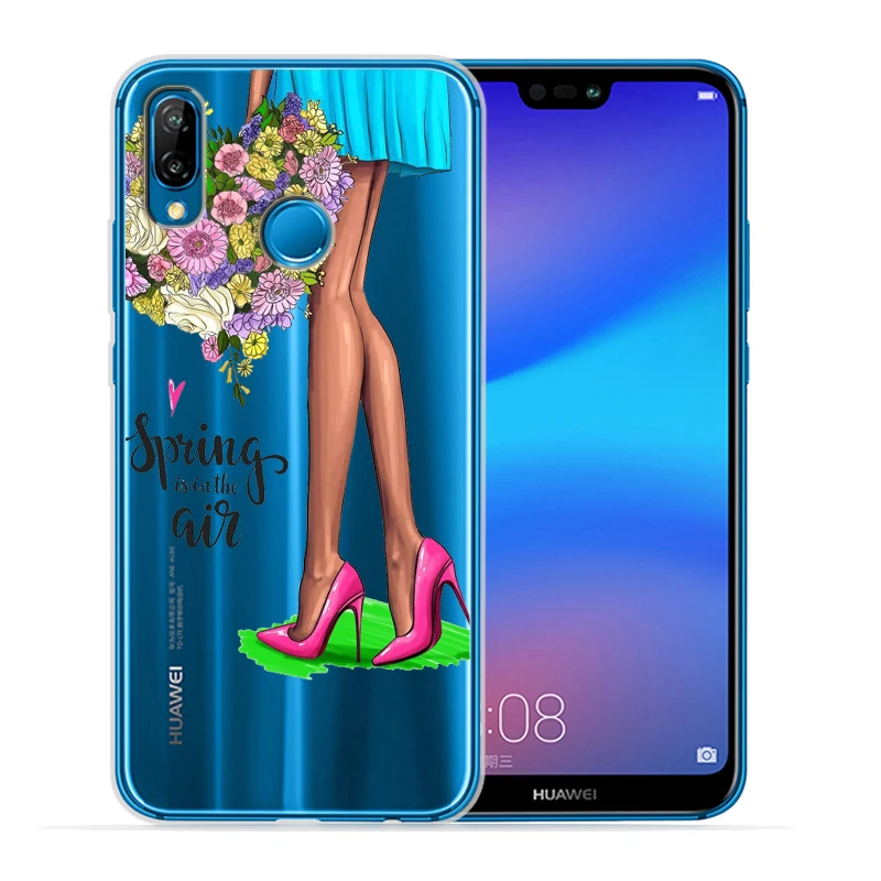 Модный чехол для телефона на высоком каблуке девушек и женщин Huawei P30 Lite Pro P20 P8Lite