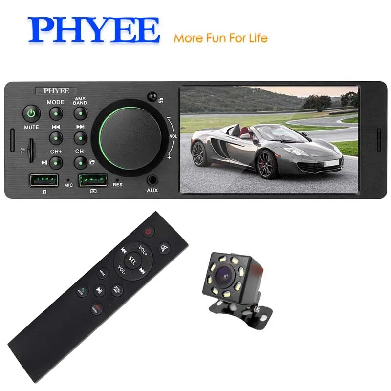 1 Din автомагнитола 4," MP5 Аудио Видео плеер Bluetooth A2DP usb зарядка TF Aux пульты высокой мощности в тире головное устройство PHYEE 7805 - Цвет: with camera