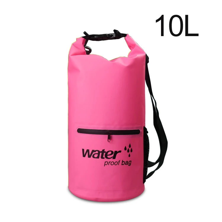 Pink 10L ПВХ 5L 10L 20L Открытый водонепроницаемый мешок сухой мешок плавательный мешок хранения для путешествий рафтинг гребли Каякинг Каноэ - Цвет: Pink 10L