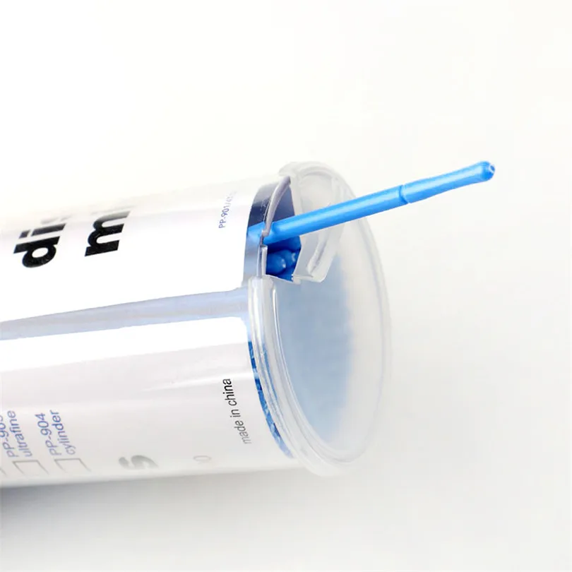 100 шт/бутылка одноразовые гибкие микро Аппликаторы кисти для наращивания ресниц