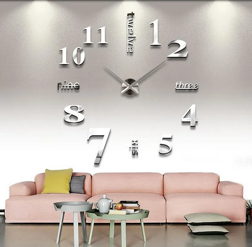 Новые настенные часы reloj de pared украшение дома настенные clcoks 3d акриловая специальная наклейка гостиная игла