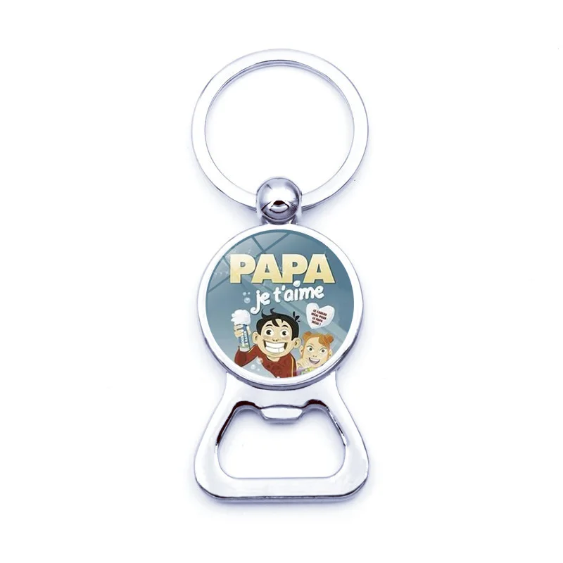 Металлический открывалка для бутылок Je T'aime Papa подарок отцам J'ai Un Super брелок