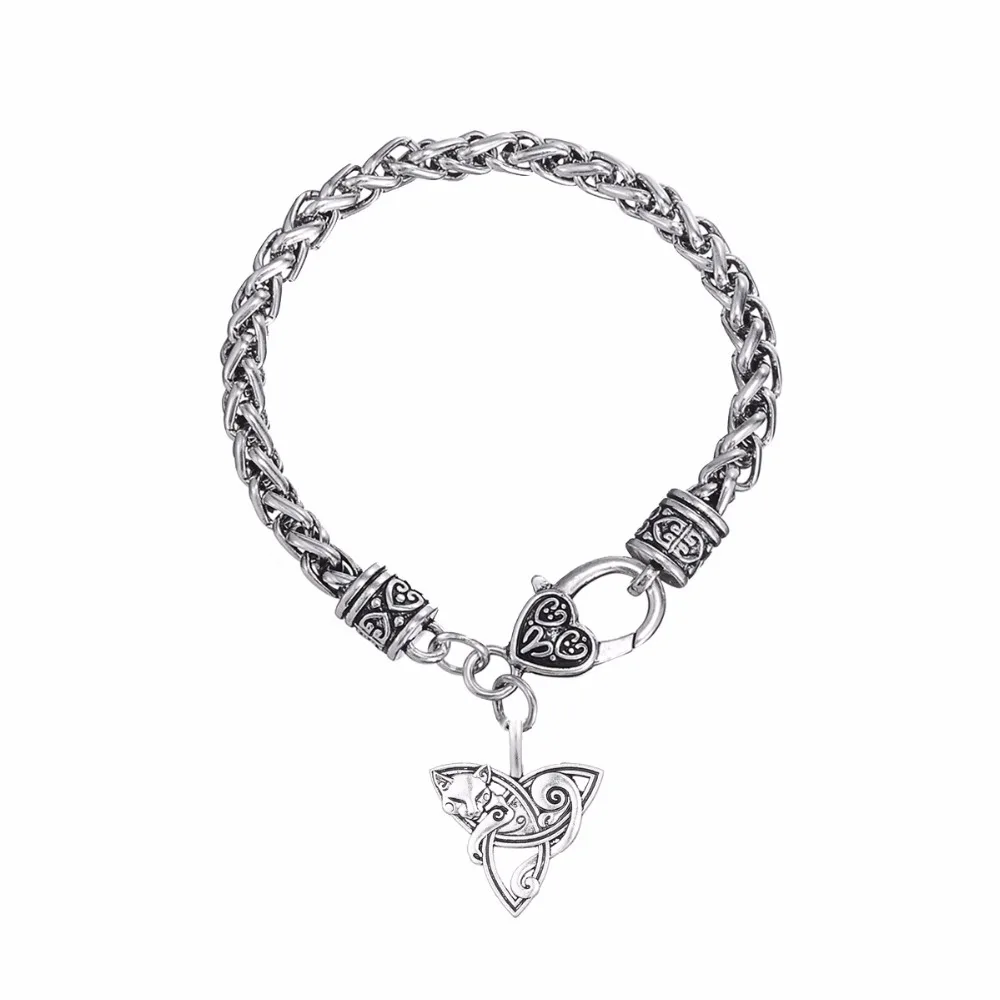 Мужской браслет с подвеской Teamer серебряный серебряного цвета 3 животными волком