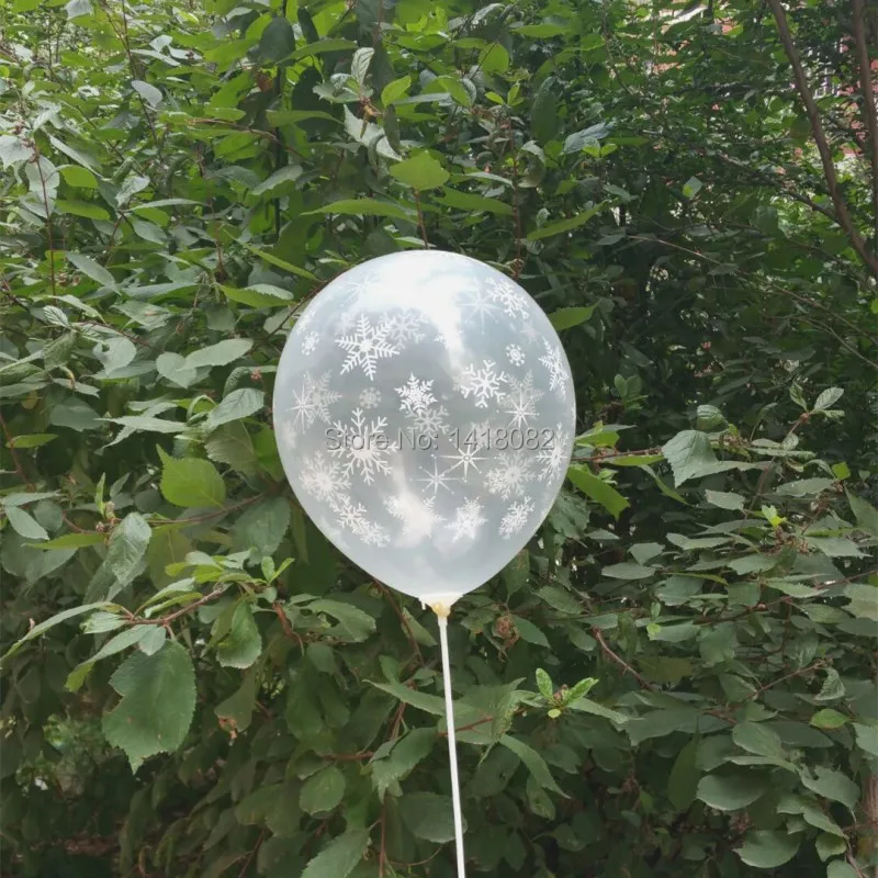 

New balloons 25pcs Transparent printing balloon Christmas snow balloon 12inch round Christmas party supplies